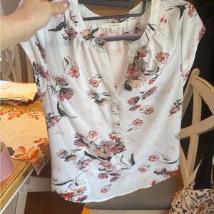 Love Tree White Floral Blouse